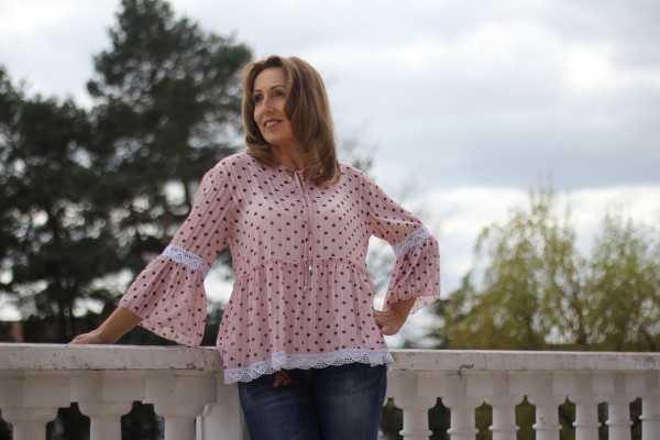 Trägertop mit Bluse in rose ONE SIZE