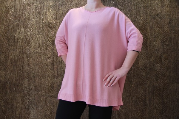trendiges Oberteil in rose mit 3/4 Arm -Oversize-