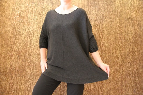 trendiges Oberteil in blau mit 3/4 Arm -Oversize-