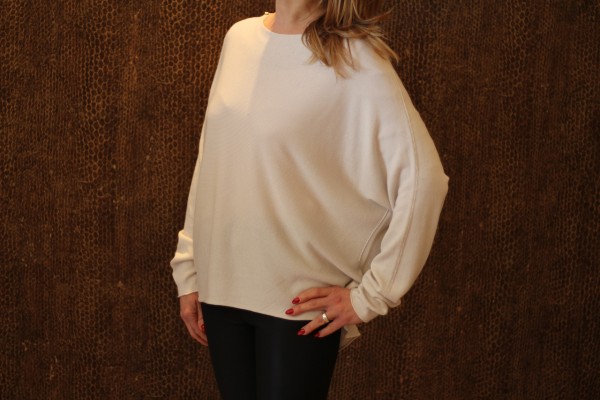 angenehm leichter Basic-Pullover in beige Größe S