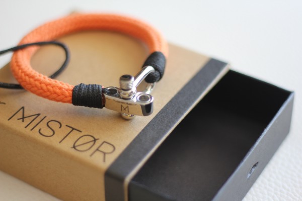 Herrenarmband MISTOR mit Schäkelverschluß in orange