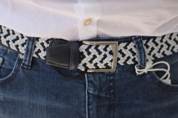 der Hit zu jeder Hose! TOP moderner elastischer Gürtel in blau von LINDENMANN