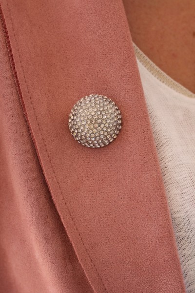 Magnet ´Kugel´mit Glitzersteinen besetzt
