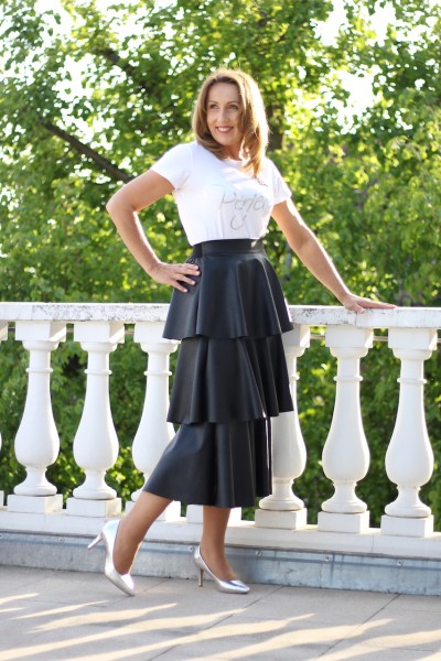 T-Shirt in weiß mit Aplikation und Statement "To me you are Perfect" in ONE SIZE