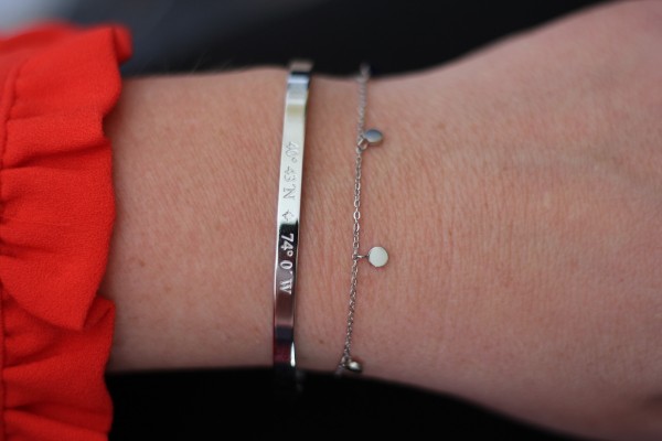 2-teiliges silberfarbenes Armbandset