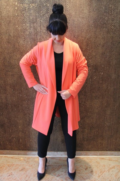 sportlich, eleganter Long-Blazer in der Farbe CORAL