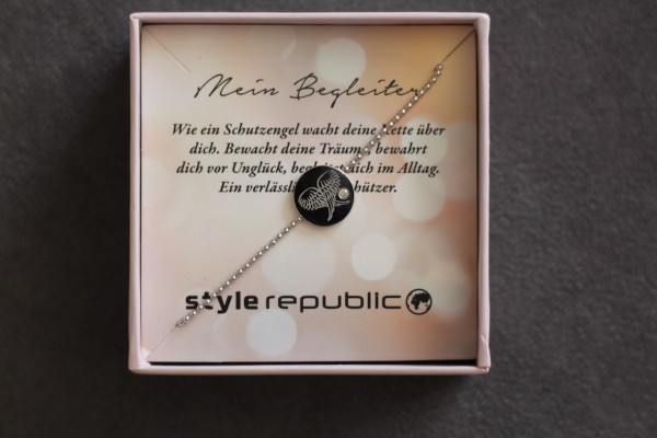 Armband ´Mein Begleiter´ mit Flügelsymbol und Stein