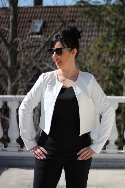 Lederimitat - Kurzjacke weiß