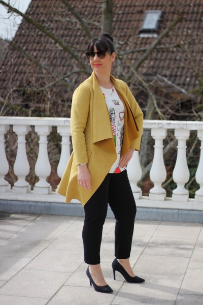 Velour-Longblazer in der Farbe senf ONE SIZE