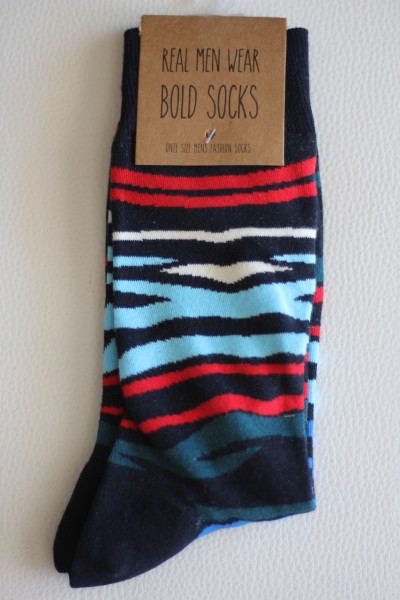 MENS Fashion Socks mit Streifen-Motiv in ONE SIZE