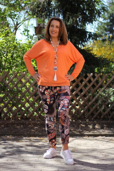 Shirt mit V-Ausschnitt in orange ONE SIZE
