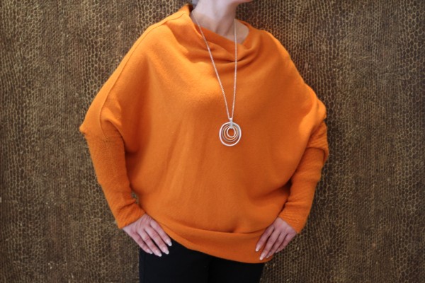 ausgefallener asymmetrischer Pullover in ORANGE One Size