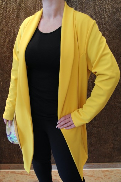 sportlich, eleganter Long-Blazer in der Farbe gelb Größe T5