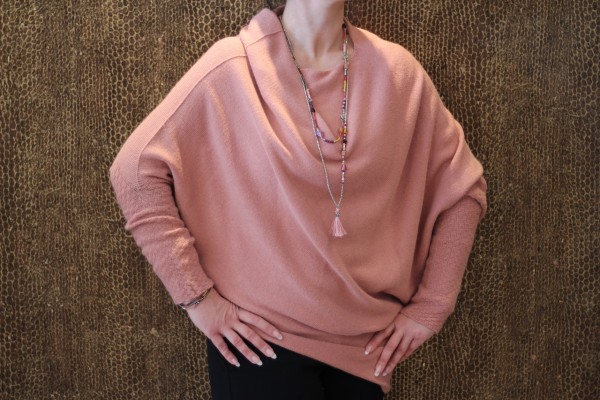 ausgefallener asymmetrischer Pullover in MAUVE One Size