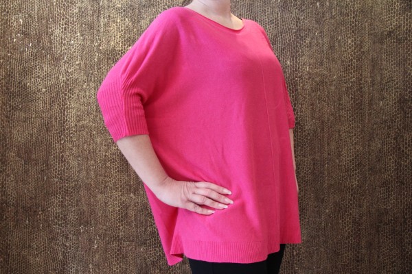 trendiges Oberteil in fuchsia mit 3/4 Arm -Oversize-