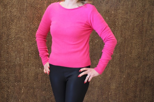 klassischer Pullover in fuchsia Größe 36
