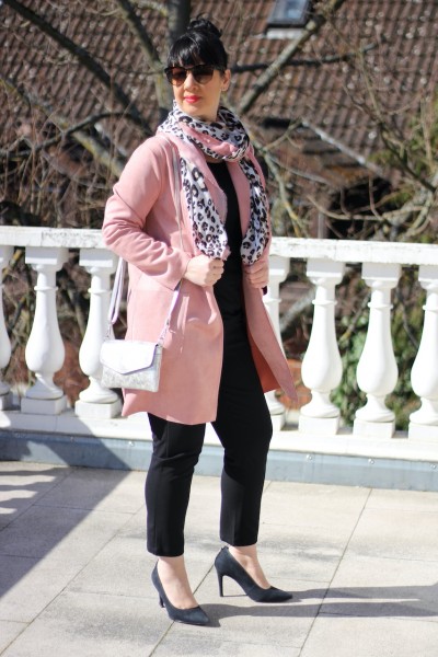 Velours-Longblazer rose