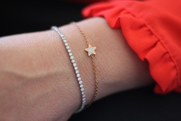 Armband rose 2-reihig mit Sternsymbol